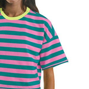 Camiseta corta con estampado de logotipo personalizado de alta calidad, camiseta de satén transpirable para mujeres y niñas, diseño Digital bordado de otoño - Product Image 3