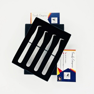 Private Label Japanese Stainless Steel Durable 10mm Eyelash Tweezers Custom Logo <b>Smooth</b> Tip Volume Lash Extension Matt Finish - Product Image 1