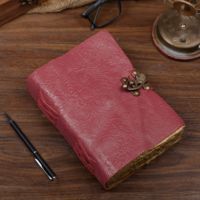 Carnet de voyage vintage en cuir fait main 9x7 pouces, multicolore, motif floral, reliure à cheval, logo gaufré, résistant à l'eau