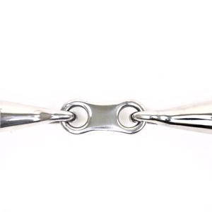 Mors à double articulation à anneaux lâches pour l'équitation, embout plat poli et lisse, instrument équestre - Product Image 2