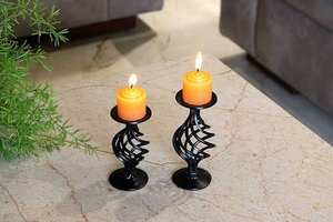 Candelabro Decorativo para el Hogar con Recubrimiento de Polvo Negro, Candelabro de Mesa para Pascua, Navidad, Bodas y Cumpleaños - Product Image 4