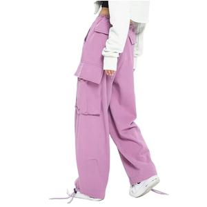 Nouveauté Pantalon de jogging pour femmes grandes tailles Taille élastique Jambes larges Longues Droites Plates en molleton Motif de rue Automne - Product Image 6