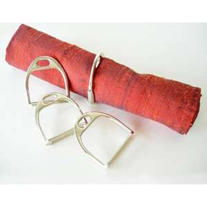 Porte-mouchoir en cuir écologique à étrier ronds de serviette naturels à collectionner dans des styles équestres - Product Image 2