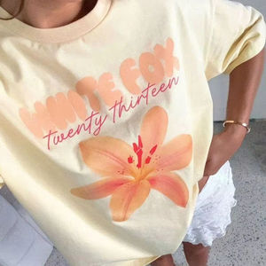 Camiseta Gráfica Minimalista de Estilo de Vida, Corte Holgado, Algodón Suave, Estilo Urbano, Estampado Moderno, Uso Diario, Prenda Esencial de Moda - Product Image 4