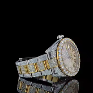 Montre Icedown cloutée de luxe VVS Moissanite de 41mm faite à la main Mouvement automatique Boîtier en acier de qualité supérieure Cadran en verre Lui - Product Image 3