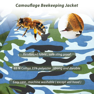 Custom <b>Camouflage</b> Beekeeping Jacket with Veil Hood Full Protection Nylon Bee Suit Lightweight Beekeeper Protective Jacket OEM - Product Image 5