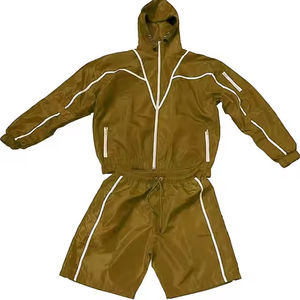 2025 Unisex Nylon <b>Shorts</b> Set Custom Made <b>Men</b> Set <b>Zip</b> up Polyester Nylon Two Piece Windbreaker <b>Short</b> Set <b>Men</b> Sweat suit OEM - Product Image 4
