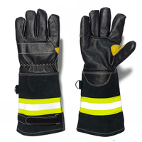 Gants de pompier en cuir de vachette noir, imperméables, respirants, résistants à la chaleur, épaisseur 12 oz, sans silicone, antidérapants