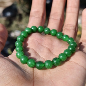 Handmade Luxury Adjustable <b>Beaded</b> <b>Bracelets</b> for Men Women's Natural Gemstone Jade Jewelry Silver Plated 8MM Gift Occasion Direct - Product Image 2