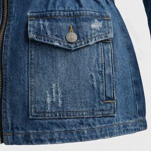 Veste en jean décontractée personnalisée pour hommes, grandes tailles, 100% coton, option logo sur le devant, respirante, veste d'hiver - Product Image 5