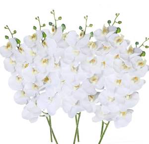 Flores artificiales de Phalaenopsis para decoración del hogar, 6 uds., flores artificiales de orquídeas, tallos, plantas, tallos - Product Image 1