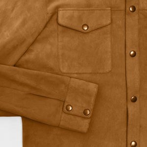 Chemise décontractée en daim personnalisée pour homme, dernier style, avec un seul bouton, respirante, manches longues et poche, pour l'hiver - Product Image 5