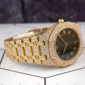 Montre en moissanite glacée pour homme, montre-bracelet de luxe en diamant avec un design élégant, une brillance premium et un style intemporel - Product Image 3