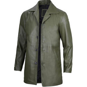 Exclusivo Abrigo de Cuero para Hombre, Estilo Largo y Elegante, Material Duradero, Ideal para Conjuntos de Invierno, Moda Urbana - Product Image 1