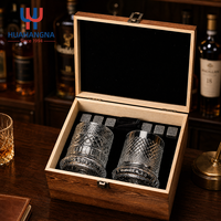 Verres rotatifs à 360 degrés en cristal personnalisés avec pierres à whisky, coffret cadeau en bois haut de gamme, articles de bar, cadeau pour homme, ensemble de verres à whisky