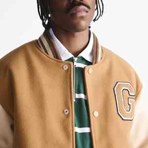 Veste de baseball d'hiver fine pour homme de haute qualité, sur mesure, vente en gros, tissu en toile, logo frontal, broderie vintage - Product Image 4