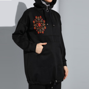 Vêtements de sport musulmans écologiques sur mesure, taille plus, tenue de sport islamique pour femmes, tenue de sport modeste, pantalon de survêtement, ensemble de sweat-shirt à col rond - Product Image 3