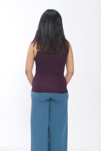 Débardeur sans manches côtelé de haute qualité pour femmes vin couleur mélange de Polyester tricot extensible col rond idéal superposition en vrac personnalisé - Product Image 3
