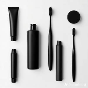 Elegante Kit de Cepillo de Dientes de Hotel Negro | Juego de Cuidado Bucal Minimalista con Pasta de Dientes y Estuche de Viaje Caja 100 - Product Image 1
