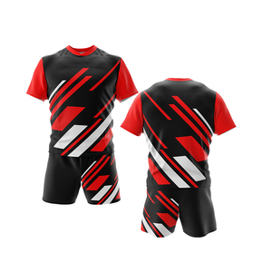ชุดฝึกซ้อมรักบี้โพลีเอสเตอร์100% ชุดเสื้อเจอร์ซีย์ทีมรักบี้สำหรับเด็กแบบลีกและกางเกงขาสั้นระบายอากาศได้ดีดีไซน์พร้อมใช้งาน - Product Image 4