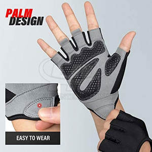 Gants de fitness en cuir pour la musculation et les entraînements en salle de sport avec paume respirante antidérapante et soutien du poignet pour hommes - Product Image 3