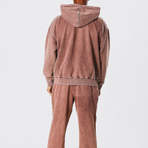 Sudadera con capucha personalizada de algodón Gsm 100% ropa de calle de alta calidad en blanco liso de peso pesado de gran tamaño French Terry Acid Wash Hoodie hombres - Product Image 2