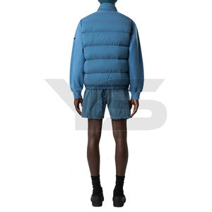 Chaqueta acolchada de invierno informal elegante sin mangas con cierre de cremallera Cuello alto Patrón sólido y logotipo personalizado - Product Image 3