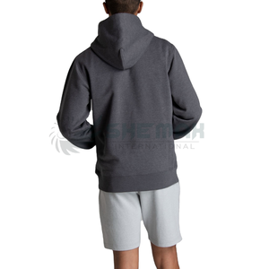 Sudadera con capucha de algodón 100% de alta calidad para hombre, forro polar térmico de invierno con bordado impreso personalizado, capucha sólida cálida a la venta - Product Image 5