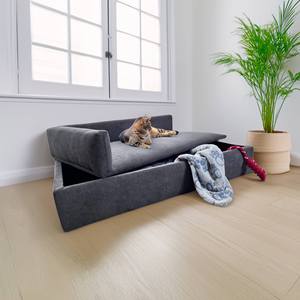 Canapé-lit gris Well Home avec rangement, tissu spécial et base rembourrée pour animaux de compagnie - Product Image 5