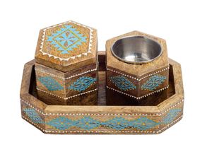 Brûleur d'encens en bois de manguier imprimé de Style dame de luxe Bakhoor Mubakhara imprimé à la main pour diffuseur d'aromathérapie à usage religieux à la maison - Product Image 5