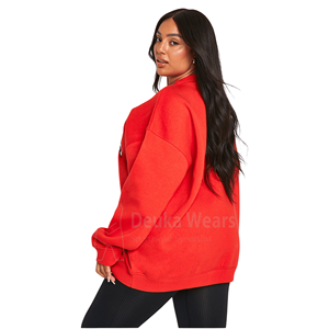Sudadera de cuello alto con patrón 3D personalizable Unisex 350GSM algodón polar invierno Appilque bordado Diseño impreso - Product Image 3