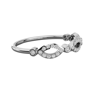 Anillo de Boda de Diseño con Diamantes Redondos para Mujer - Product Image 4