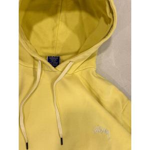 Sudadera con Capucha Stussy Estilo Años 90, Color Amarillo Pastel, Talla XL, 100% Algodón, Felpa Francesa, Diseño con Cremallera, Impresión en Serigrafía y Silicona, Estilo Hip-Hop - Product Image 4
