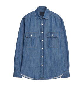 Camisa vaquera azul personalizada para mujer, la mejor opción, camisa no elástica, multicolor y tallas con cuello vuelto, fabricada en Bangladesh - Product Image 2