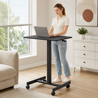 Petit bureau debout mobile et portable sur roulettes pour ordinateur portable, table réglable en hauteur, poste de travail informatique pour la maison, le bureau ou les petits espaces