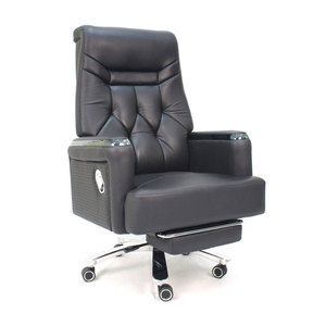 HOGVP159 Executive Chair with <b>Footrest</b> Premium PU Leather and Genuine Leather Revolving and <b>Adjustable</b> Height for Workshops - Product Image 1