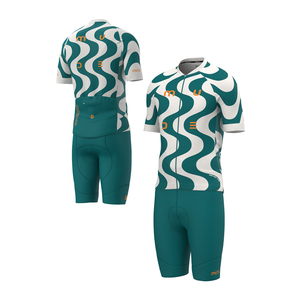 Maillot de cyclisme pour hommes SOLACE Curvy vert - Respirant, léger, imperméable, manches courtes, pour vélo de route - Product Image 2
