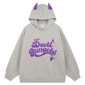 เสื้อมีฮู้ดผ้า100สำหรับผู้ชายเสื้อมีฮู้ดผ้าหนาเนื้อหนาทำจากผ้าเฟรนช์เทอร์รี่เสื้อโอเวอร์ไซส์เสื้อมีโลโก้ออกแบบได้ตามต้องการ - Product Image 2