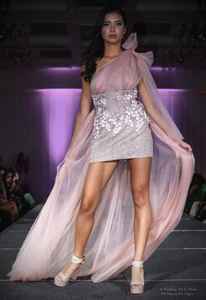 Women's Sleeveless A-Line Evening Dress with One-Shoulder Neck Embroidery Bridal Gown for Export - Product Image 3