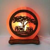 Lampe au sel rose de l'Himalaya 3D sculptée conception de panier de fleurs religieuses coquille polie décoration de la maison artisanat naturel