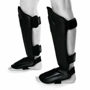 Protège-tibias personnalisés de haute qualité Kickboxing protège-tibias en cuir Protection des pieds et des jambes pour les SI-SG-014 d'entraînement - Product Image 2
