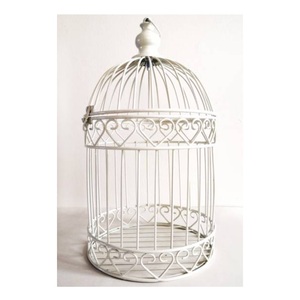 Nuevo diseño elegante, accesorios de decoración de jardín, alambre de Metal, recubierto de polvo blanco, casa de loro, adorno de jaula de pájaros con acento para el hogar - Product Image 5
