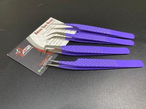 Pinzas Profesionales para Extensión de Pestañas de Acero Inoxidable con Recubrimiento de Fibra Puntiaguda, Color Morado, Marca Privada Personalizada, Estilo Japonés 45 - Product Image 4