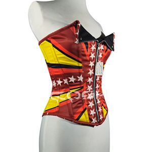 Corsé con estampado y escote corazón, diseño de cuello con cremallera frontal - Product Image 3