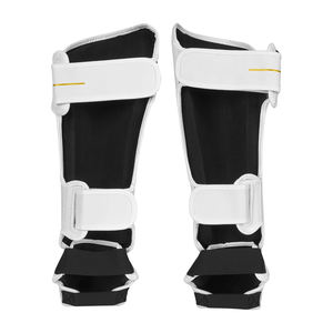 Espinillera especial de microfibra Shin Pad Kicking Boxing Logotipo personalizado barato Muay Thai espinilleras blanco - Product Image 3