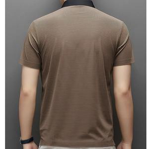 เสื้อเชิ้ตลำลองผู้ชายแขนสั้นลายทางสำหรับวันหยุดพักผ่อนของ2025เสื้อโปโลแฟชั่นลำลองแฟชั่นฤดูร้อน - Product Image 3