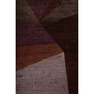 พรมขนสัตว์และไหมถักมือของคาวี สีเบจและสีน้ำตาล ลายแบบนามธรรม สำหรับห้องนั่งเล่นที่บ้าน รุ่น 3D Ebsk-375 - Product Image 3