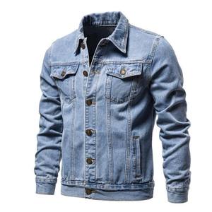 Veste en jean décontractée pour hommes de haute qualité couleur unie coton à la mode conception ample grande taille quatre saisons vêtements à la mode - Product Image 1