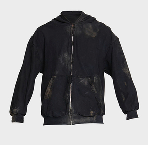Top Premium qualité matériel prix de gros respirant blanc poids lourd confortable lavage à l'acide soleil fané fermeture éclair sweats à capuche vente - Product Image 2