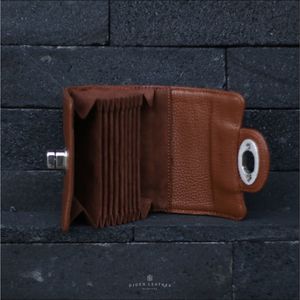 Mini carteras de cuero de colores altos, monedero y tarjeta compacta para mujer con cierre de Giro Seguro, cuero Djoen de Indonesia - Product Image 4